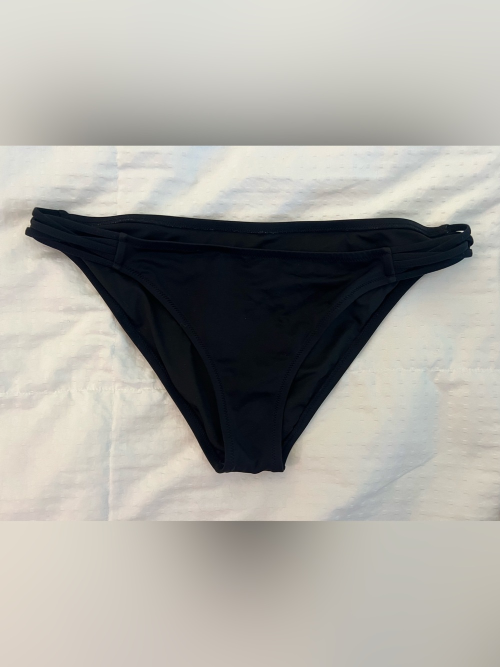 Shade & Shore Black Strappy Bikini Bottom, Large
